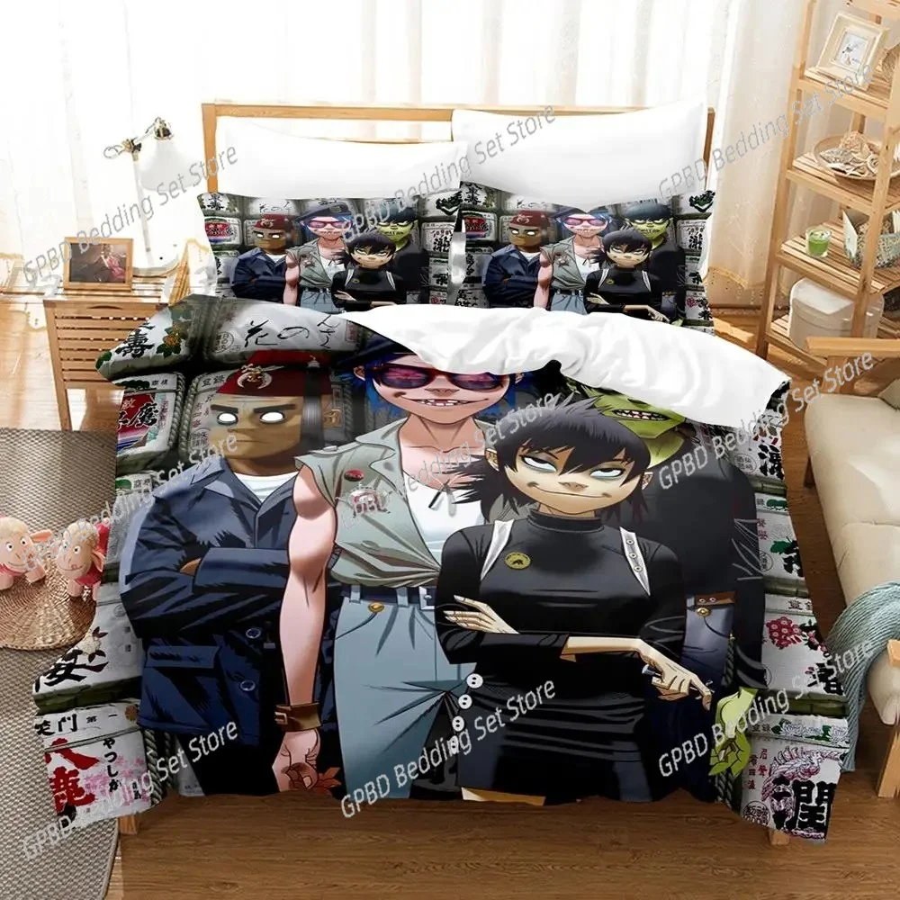 New Gorillaz 3D Bedding Set Duvet Cover Pillowcases Single Twin Full Queen King Size Home Decor Quilt Boys Gift