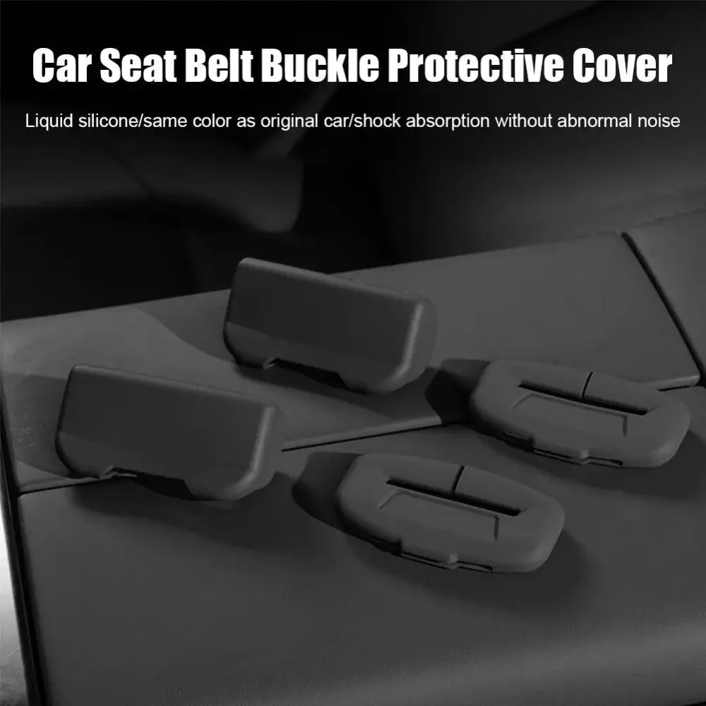 4Pcs Soft Silicone Anti-Collision Case Anti-Collision Anti-scratch Seat Belt Buckle Protector Soft Protector Protector Cover - view 3