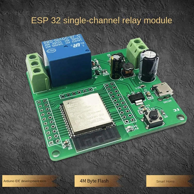 Módulo De Relé De Um Canal Único, Placa De Desenvolvimento, Fonte De Alimentação Para Eletrodomésticos, ESP32-WROOM, DC 7-60V, 3X