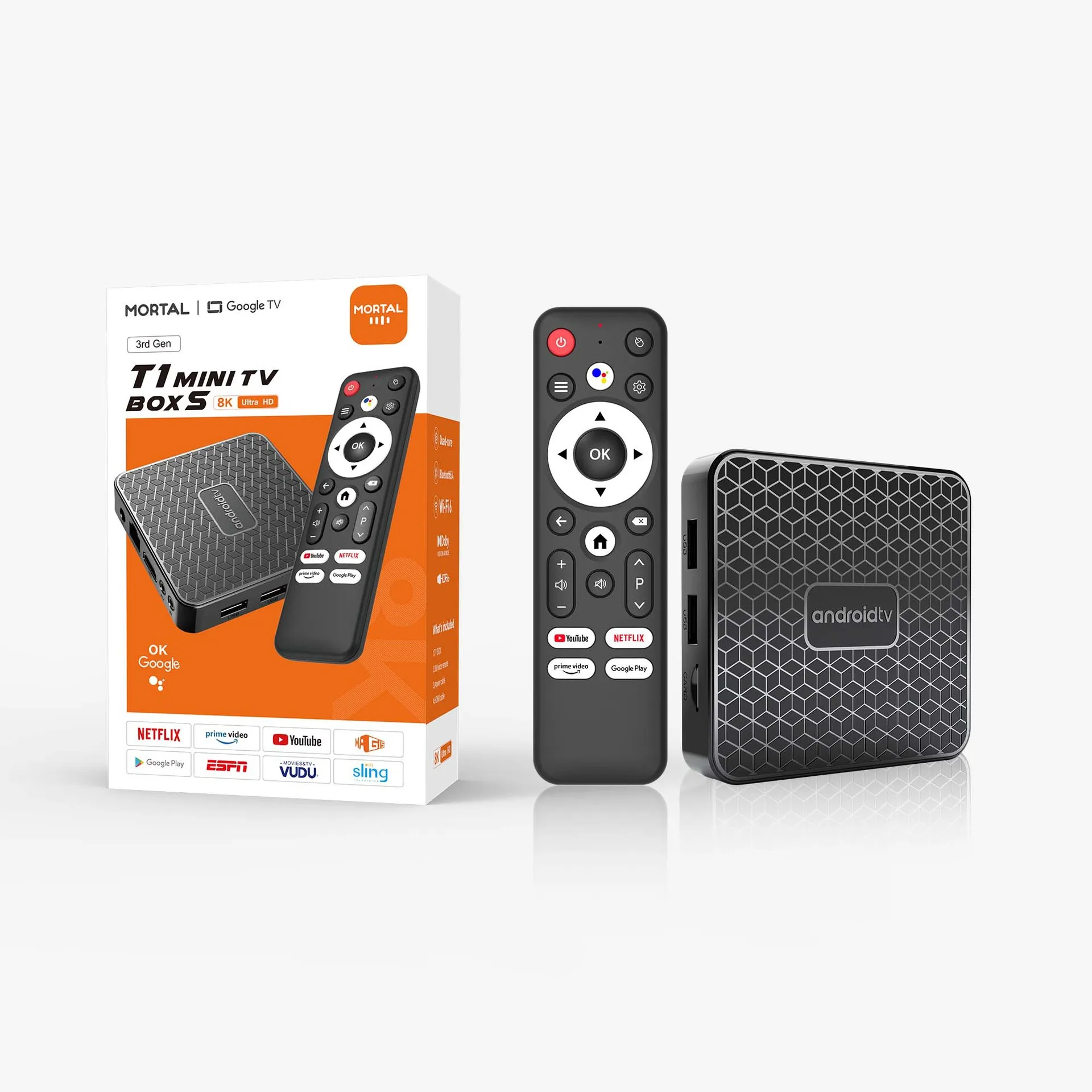 Android 14 TV Box 2,4G/5,8G Dual WIFI Rockchip 3518 WIFI6 BT5 4K Set Top Box reproductor multimedia Youtube controlado por voz