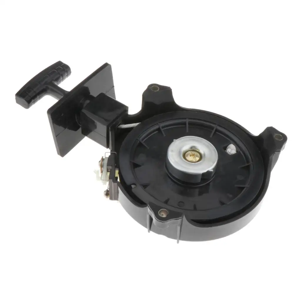 Black Durable Plastic Recoil Pull Starter Assy Universal Fits, For Tohatsu 2-Stroke 4-Stroke 4HP 5HP 6HP Boat Outboard Engines
