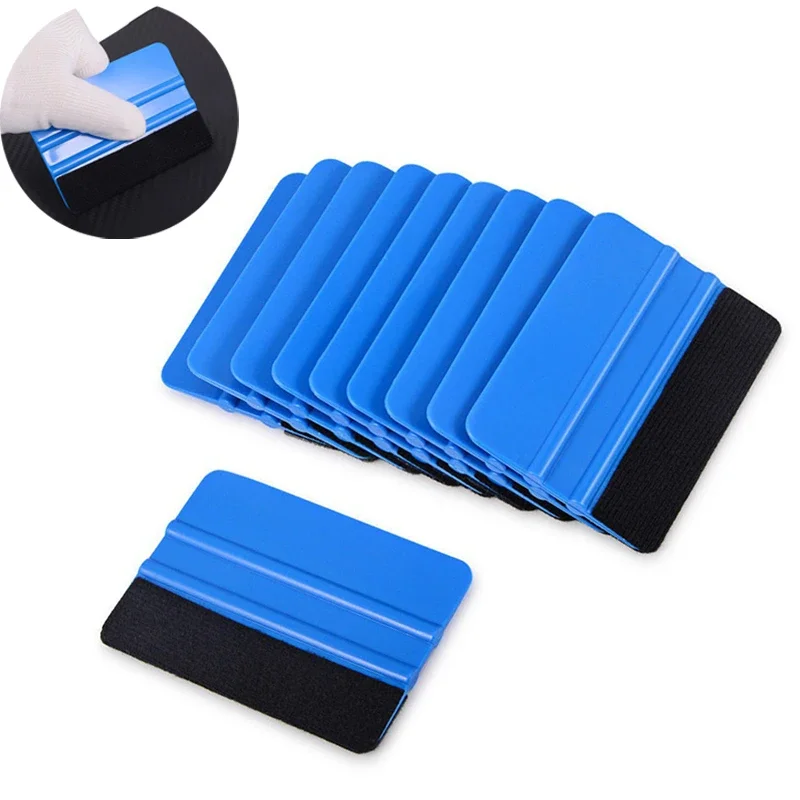 Auto Scraper Car Styling Vinyl Carbon Fiber Window Ice Remover Cleaning Wash Car Scraper With Felt Squeegee Car Film Tool