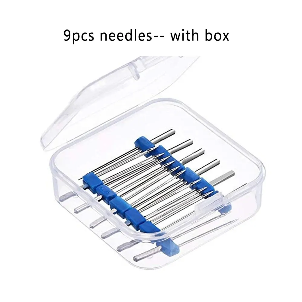 9/3PCS Sewing Machine Needles Double Twin Needles 2.0/90 3.0/90 4.0/90 Sewing Needles for Most Household Sewing Machine