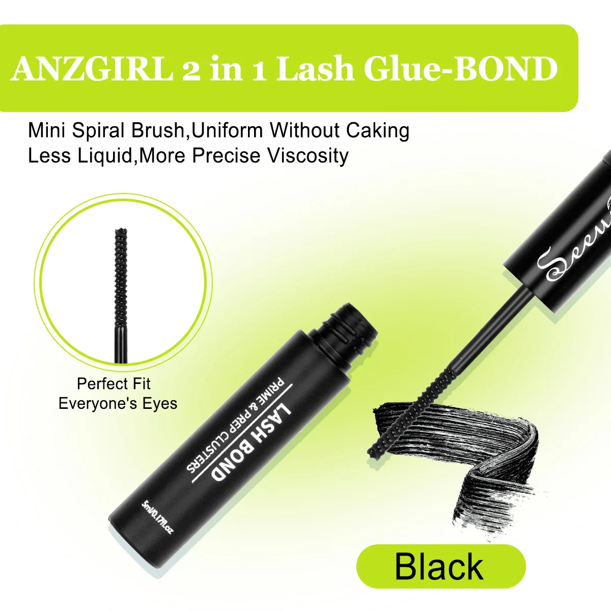Wimpernbüschel-Set, Einzelne Wimpernbüschel-Verlängerungen, Wispy-Wimpern mit Wimpernkleber und Versiegelungsmittel sowie Pinzetten, Mix-Stile, Halloween – Detail 5