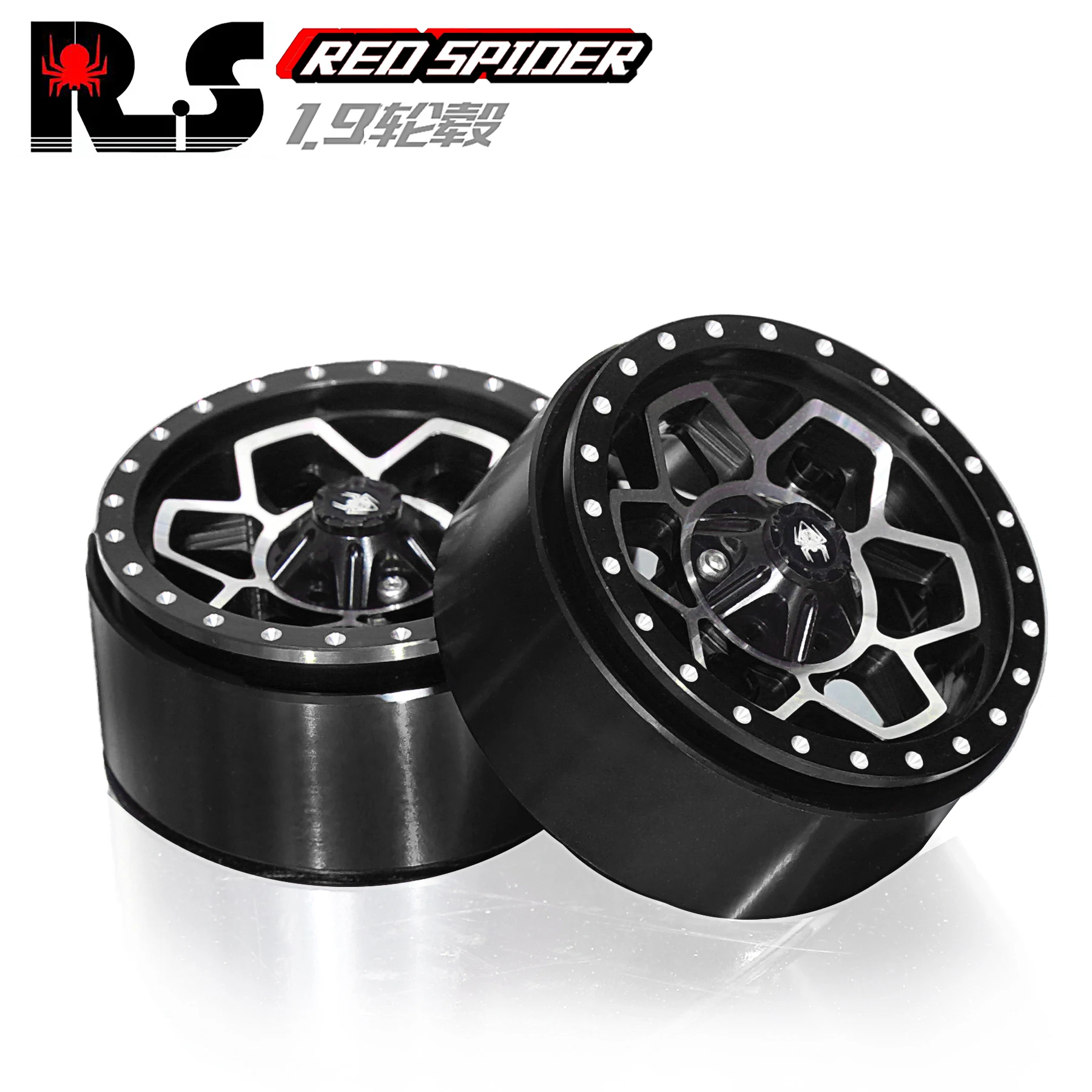 

RED SPIDER 4Pcs 1.9 Beadlock Wheels Rims 12mm Hex for 1:10 RC Crawler Car Traxxas TRX4 Jimny Axial SCX10 II Tamiya MST RC4WD