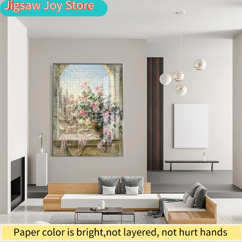 Adult 1000 Pieces Puzzle Flower Oil Painting High Difficulty Decompression Girl Educational Toys Birthday Gift Educational Toy