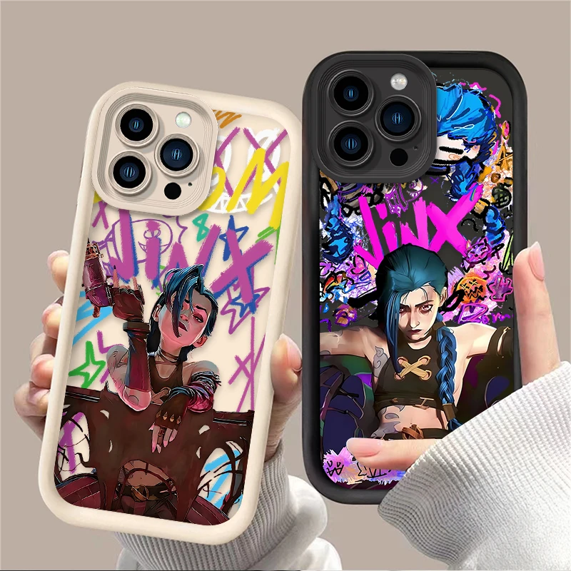 Coque de téléphone mate Arcanes j-jinx, étui arrière pour iPhone 14 15 16 13 12 11 Pro Max X XS X S Max XR SE 2020 7 8 Plus iphone16