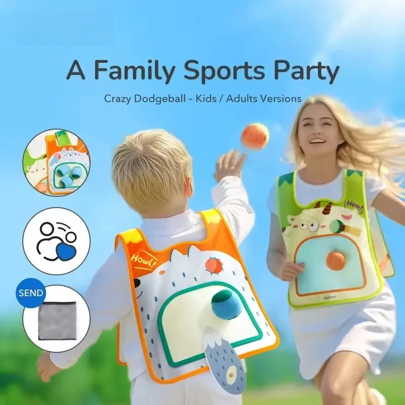 Dodgeball Sticky Vest Set for Kids Outdoor Sports Parent-Child Interactive Game Toy Preschool Playground Fun Activity Training