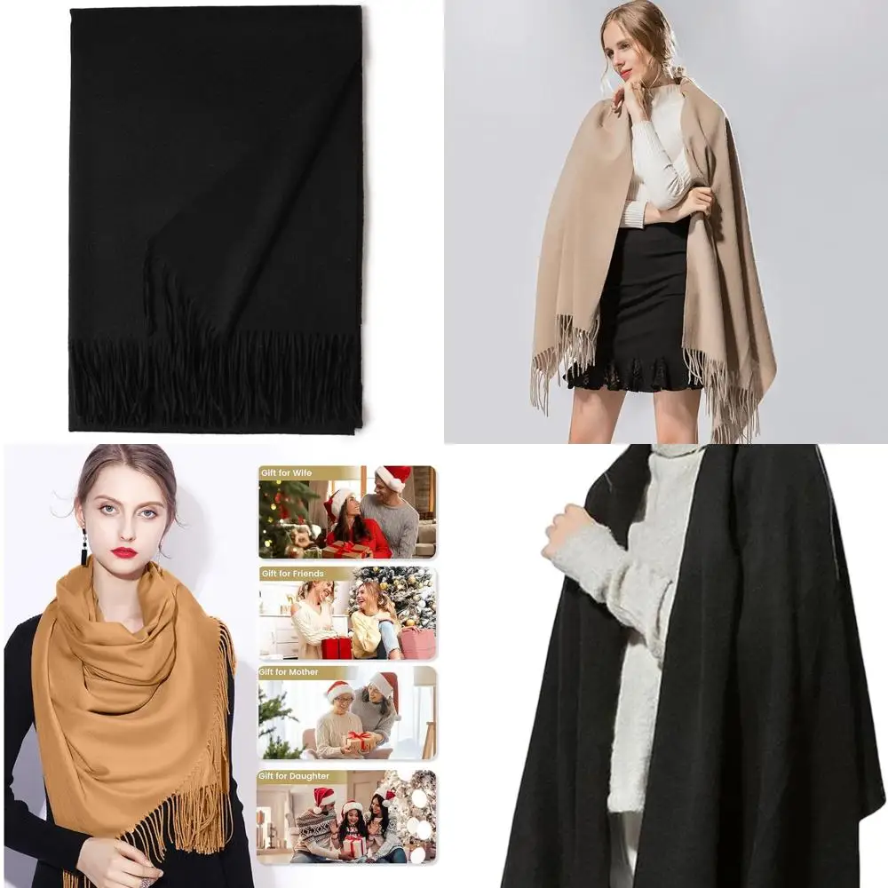 

Роскошная женская зимняя шаль из 100% шерсти, мягкая и теплая элегантная накидка для особых случаев и подарков