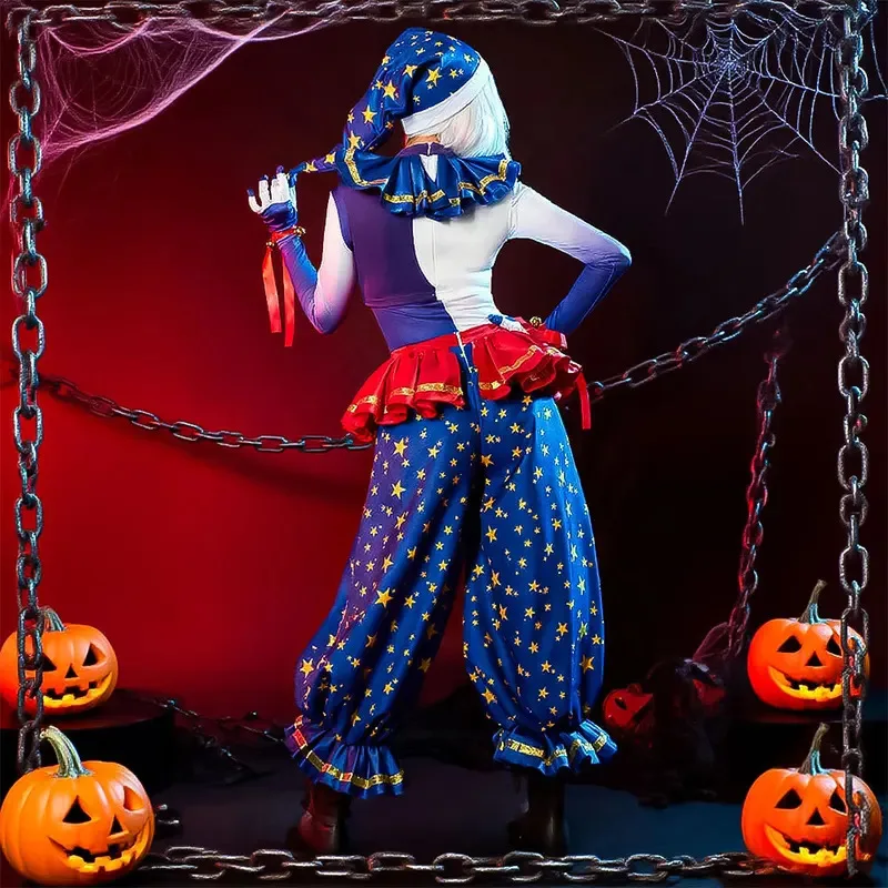 Moondrop جوكر أزياء تنكرية لعبة الأمن خرق دور اللعب موحدة هالوين كرنفال حفلة خلع الملابس للرجال النساء mj:3