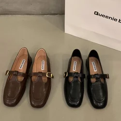 Comemore 2025 Spring Women Flats Mary Jane Shoes Fashion Shallow Ladies Street Flats Women's Comfort Outdoor Casual Loafers Shoe