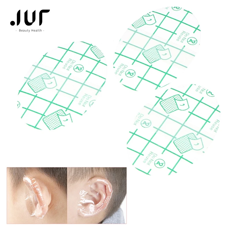 120Pcs Plastic Waterproof Ear Protector Swimming Cover Caps Salon Hairdressing Dye Shield Protection Shower Cap Tool