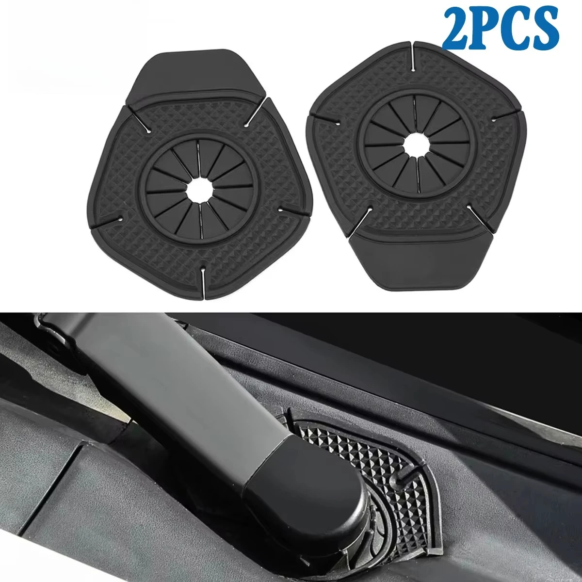 2 Peças Capa Protetora para Orifício do Limpador de Para-brisa Automotivo, Capa Inferior à Prova de Poeira, Acessórios para Prevenção de Folhas e Detritos