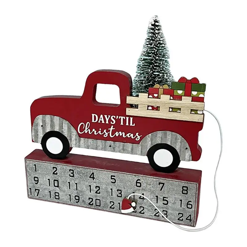 Wooden Calendar 24 Days Till Christmas Advent Calendar Reusable Wooden Count Down Decoration Home Decor Table Centerpieces For