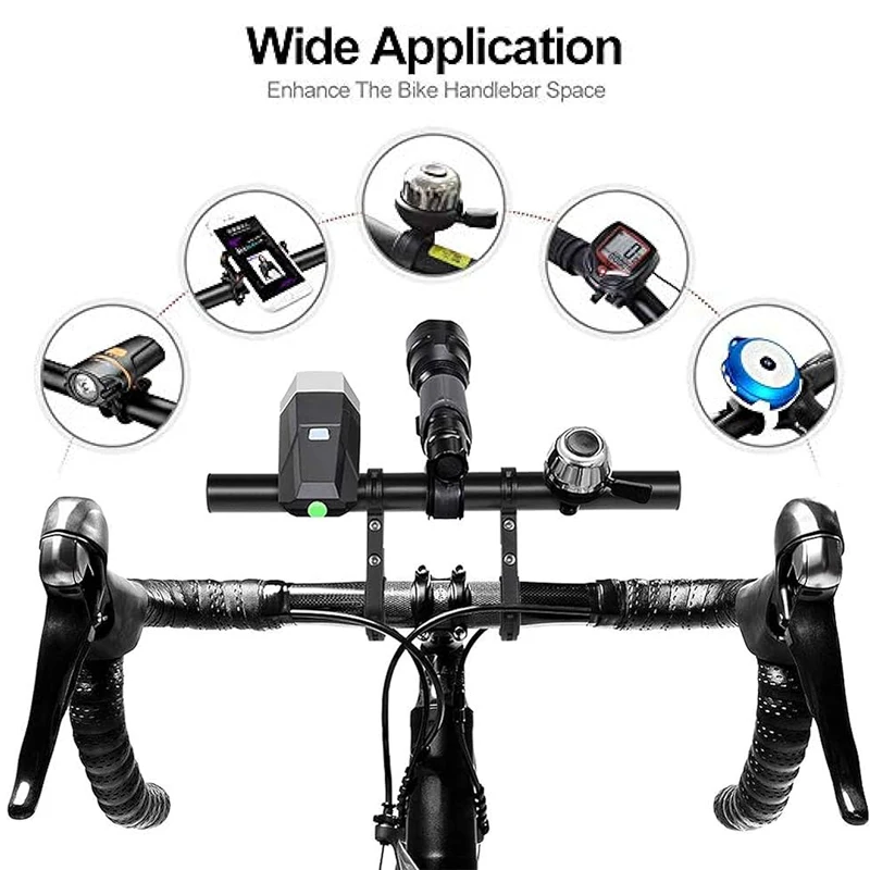 Bike Handlebar Extender Aluminum Alloy Bicycle Handlebar Extension Bracket for Holding E-Bike Lamp Speedometer GPS Phone Mount