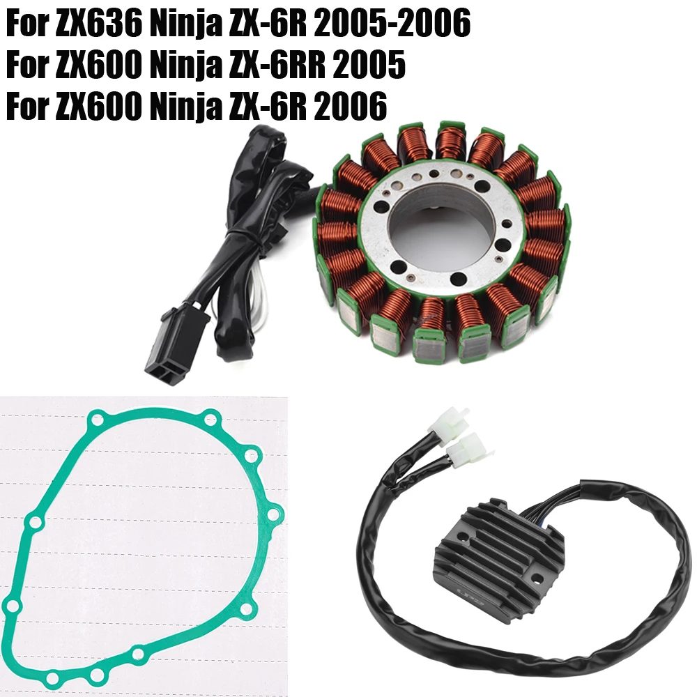 

Stator Coil Gasket + Regulator Rectifier For Kawasaki ZX636 Ninja ZX-6R / ZX600 Ninja ZX-6RR Ninja ZX6R 2005 2006