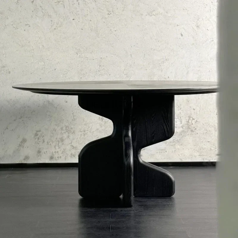 

Средневековый дизайнерский креативный круглый обеденный стол из цельного дерева wabi sabi ветровой высококачественный круглый стол