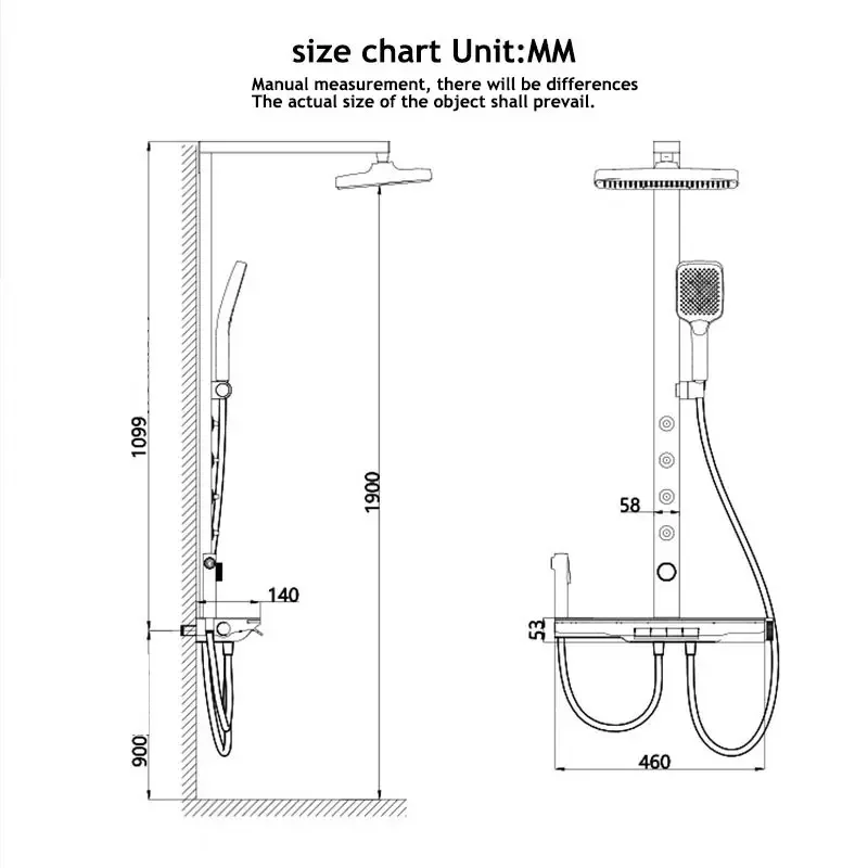 Imagem -06 - Banheiro Digital Display Shower Grupo Luz Ambiente Função Back Spray Gray Shower System Pacote