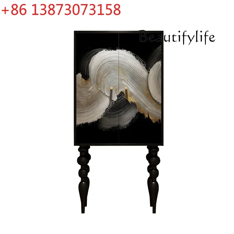 French Entry Lux Solid Wood Bedroom Wardrobe Art Middle-Ancient Storage and Storage Integrated Multifunctional Cabinet