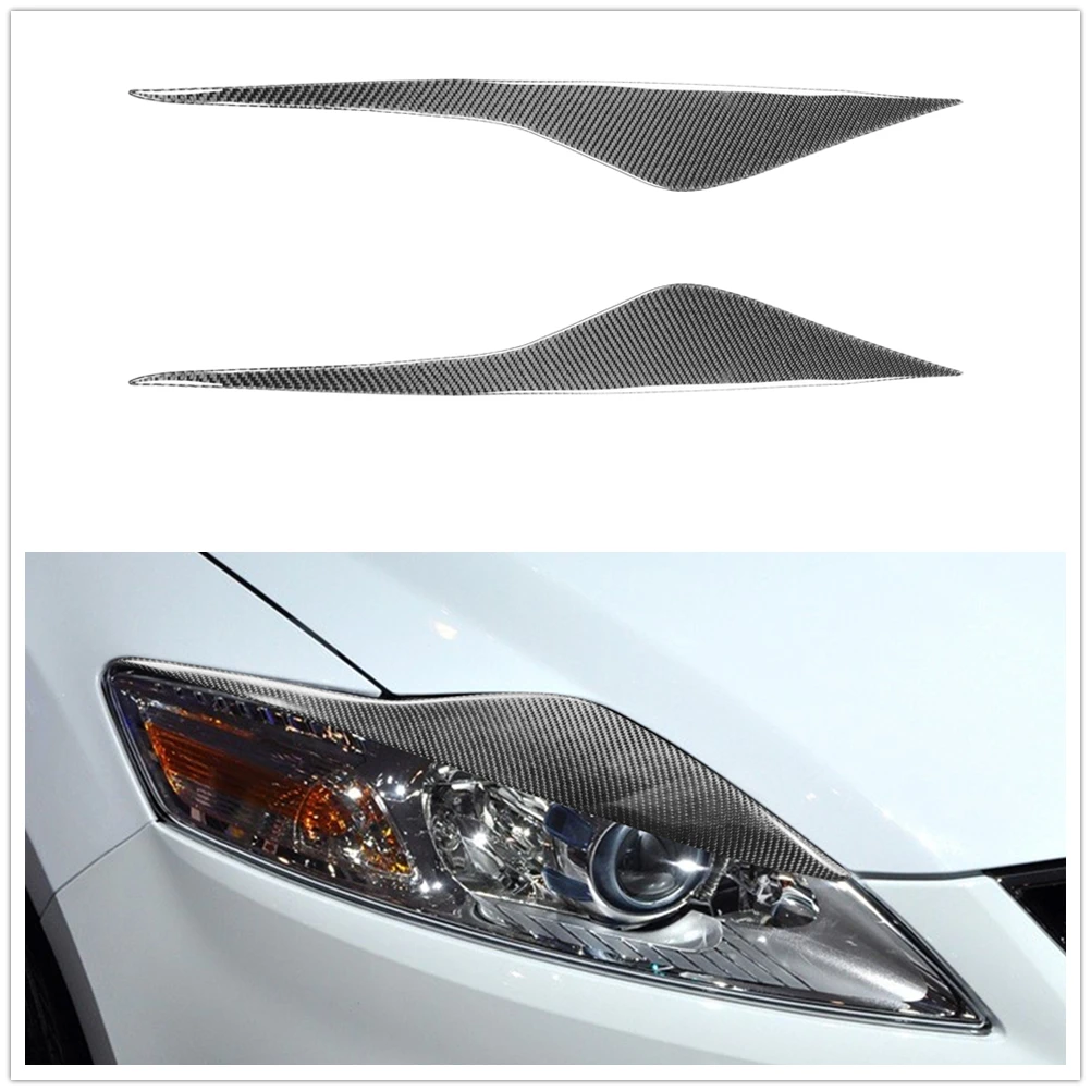 

Carbon Fiber Headlight Eyebrow Trim Sticker Front Head Light Cover Eyelid For Ford Mondeo MK4 2007 2008 2009 2010 2011 2013