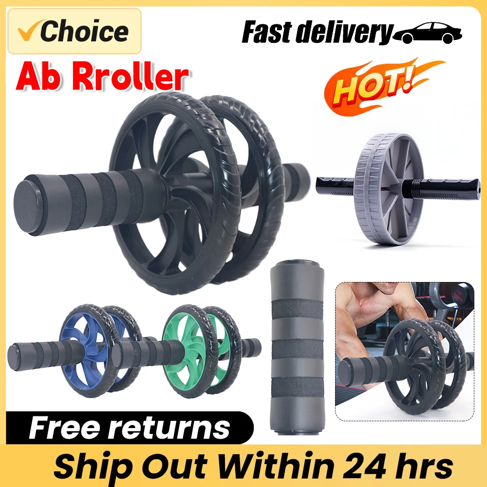 Ab Rroller Wheel Fitness Ab Slide Double-Wheeled Abdominal Wheels Non Slip Ab Muscle Trainer Gym Abdominal Roller Home Workout