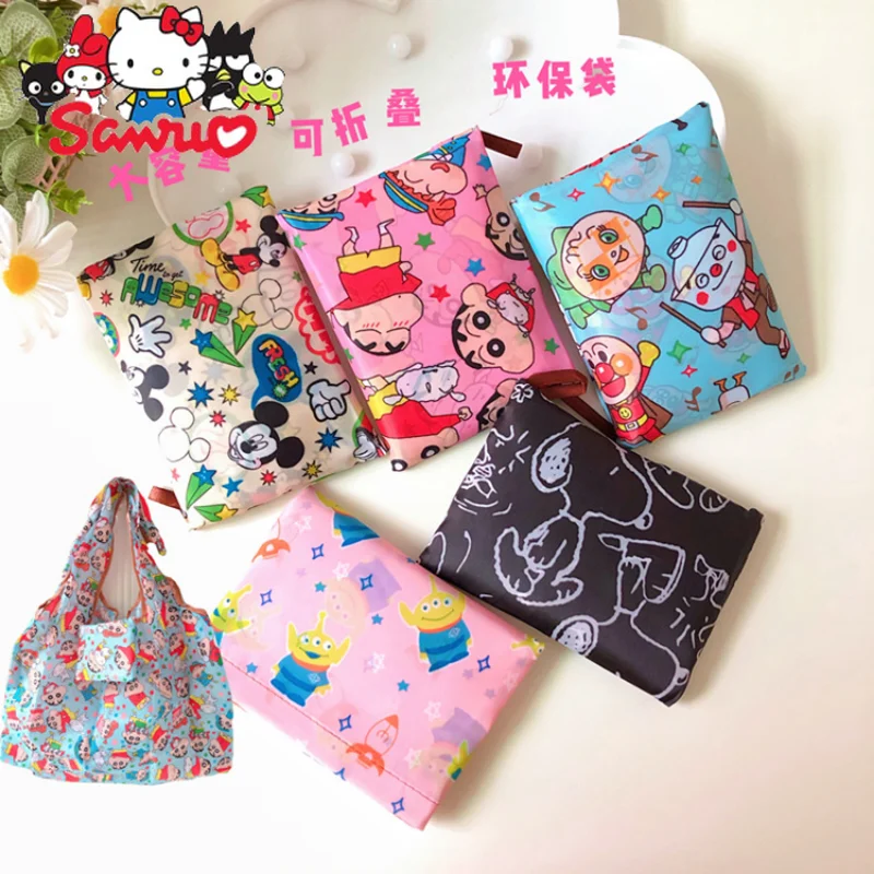 Sanrio Melody Kuromi Hello Kitty Cinnamoroll Pochacco Japanese Foldable Eco-friendly Bag Capacity Shopping Bag Non-woven Bag