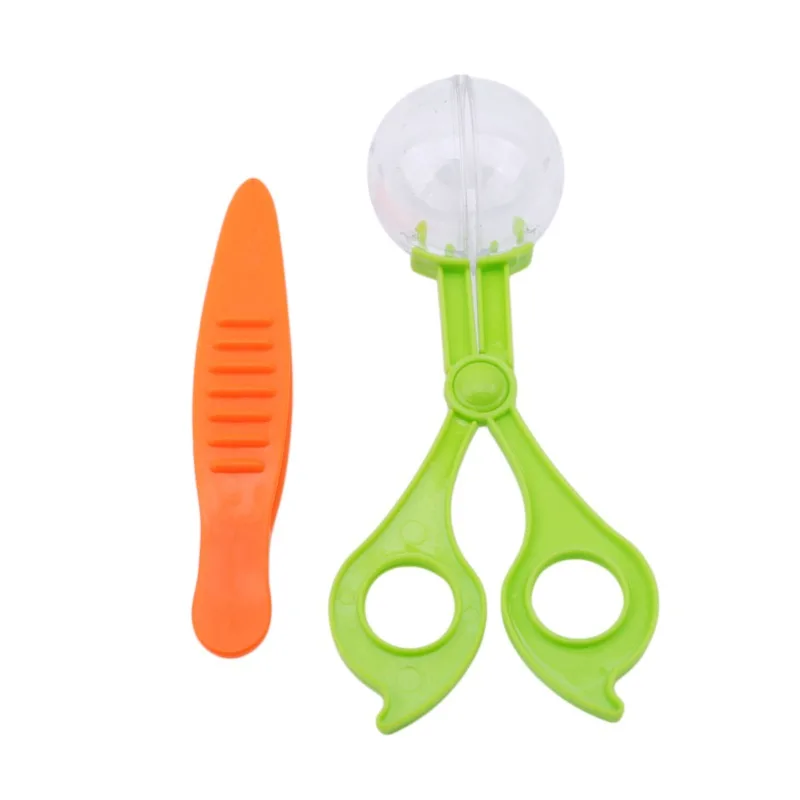 New Children School Plant Insect Biology Study Tool Set Plastic Scissor Clamp Tweezers Cute Nature Exploration Toy Kit For Kids