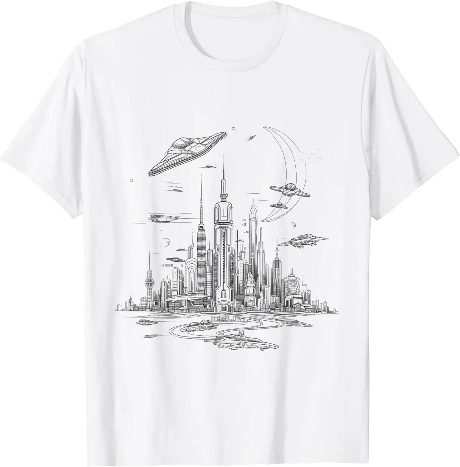 Cityscape Visions: Sci-Fi Skyline T-Shirt