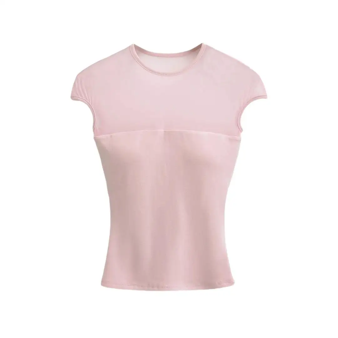

Women's Me Patchwork ort irt with Chest Cuion Slim Fit Sle Regular Sve Pure Color Design Winter Collection