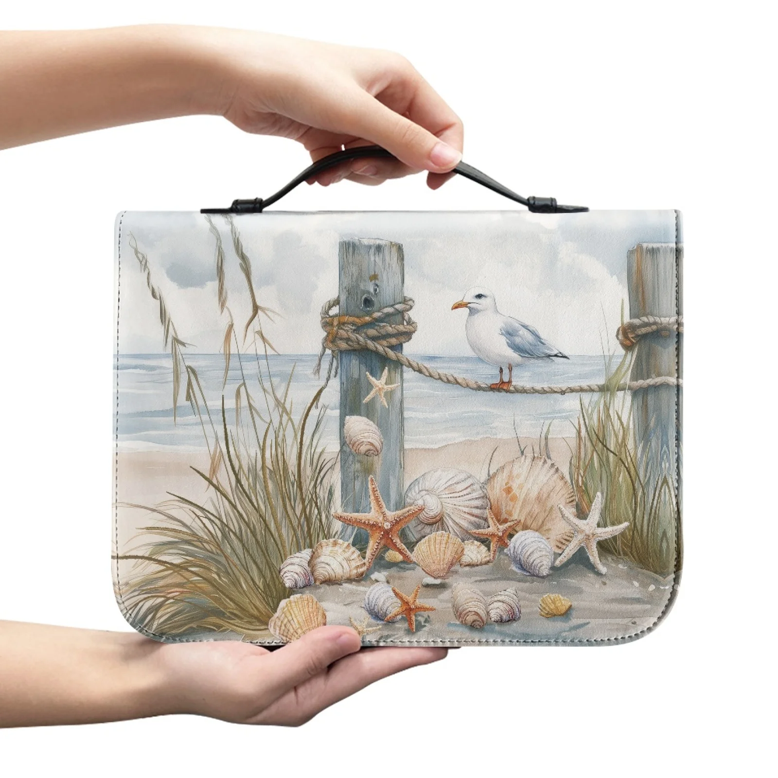 PENSTROLL Seaside Seagull Print Lightweight Bible Case for Men Zipper Bible Book Cover 2026 New
