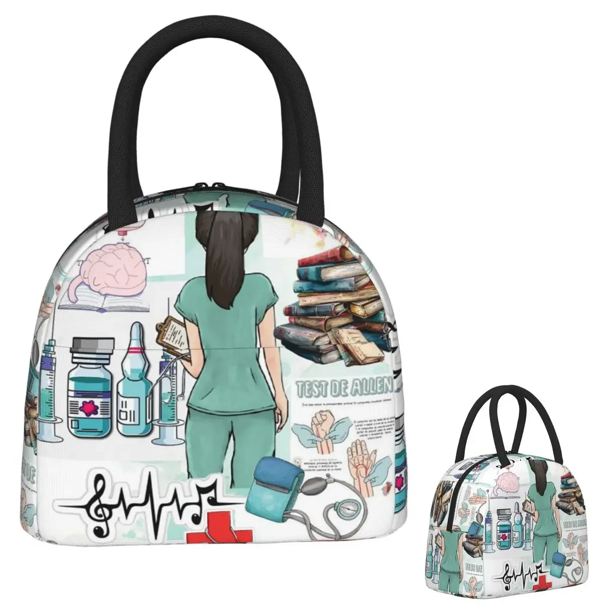 Enfermera En Apuros Doctor Nurse Insulated Lunch Bag for Women Kids Leakproof Food Boxes Thermal Lunch Box Tote