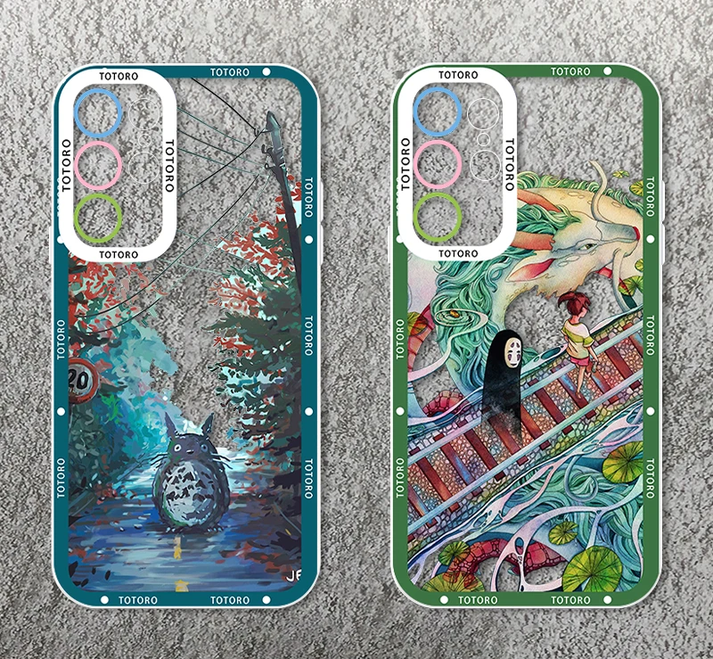 Hayao Miyazaki Animation For Samsung S24 S23 S22 S21 S20 Pro FE Ultra A23 A52 A53 A71 Angel Eyes Transparent Phone Case