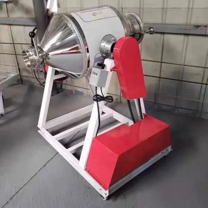 Commercial Herbs Spice Rotating Drum Powder Blender Dry Cassava Flour Double Cone Mixer Machine