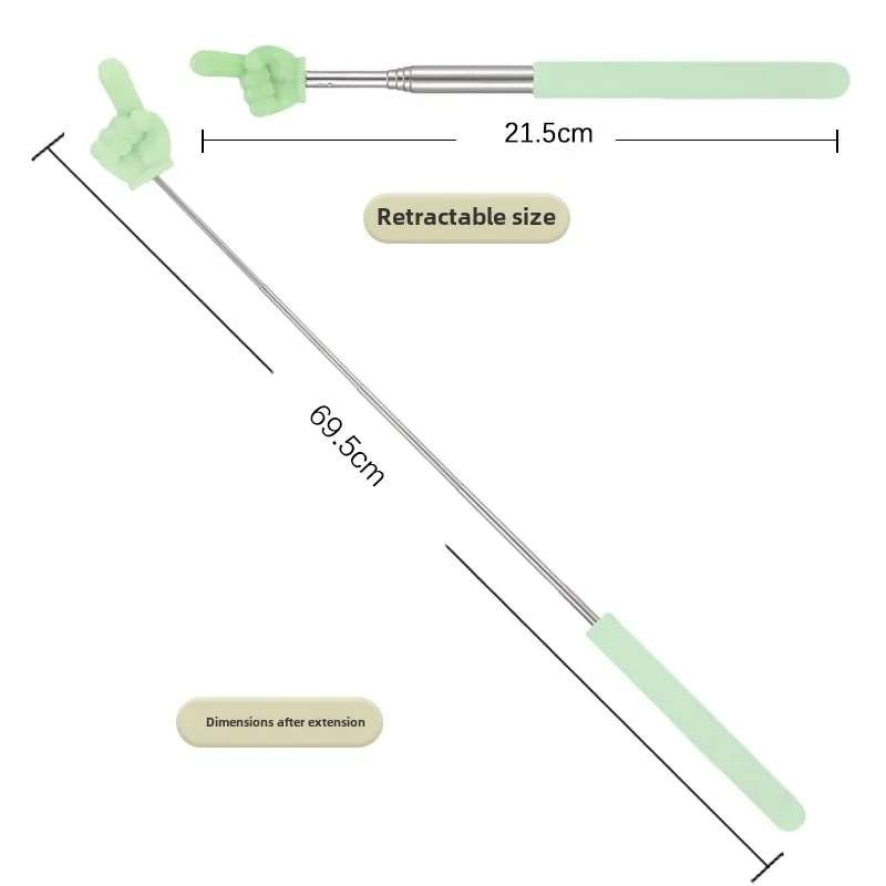 Professional Stainless Steel Telescopic Teaching Pointer Extendable Rod with Finger Tip Design for Classroom Lectures Durable