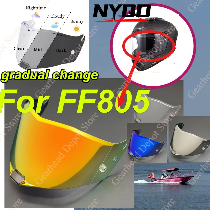 

FF805 Visor for Thunder FF805 Face Shield Motorcycle Helmet Lens Replacement Viseira Capacete Inner Coating Accessories