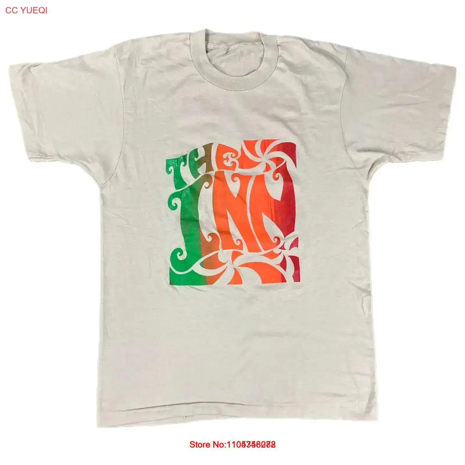 Camiseta Vintage The Inn East Coast Tour Voxx Records, lavada, ligeiramente masculina, para uso diário, respirável, com estampa vintage.