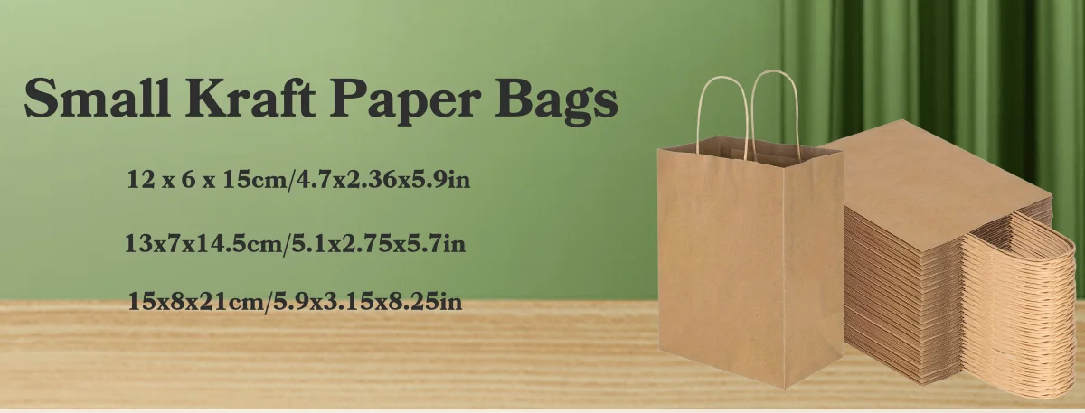 10 Stück Kraftpapier-Geschenktüten mit Griffen, quadratische Blumen-Kuchen-Verpackungstüten für kleine Unternehmen, Hochzeiten, Geburtstagsfeiern – Detail 1
