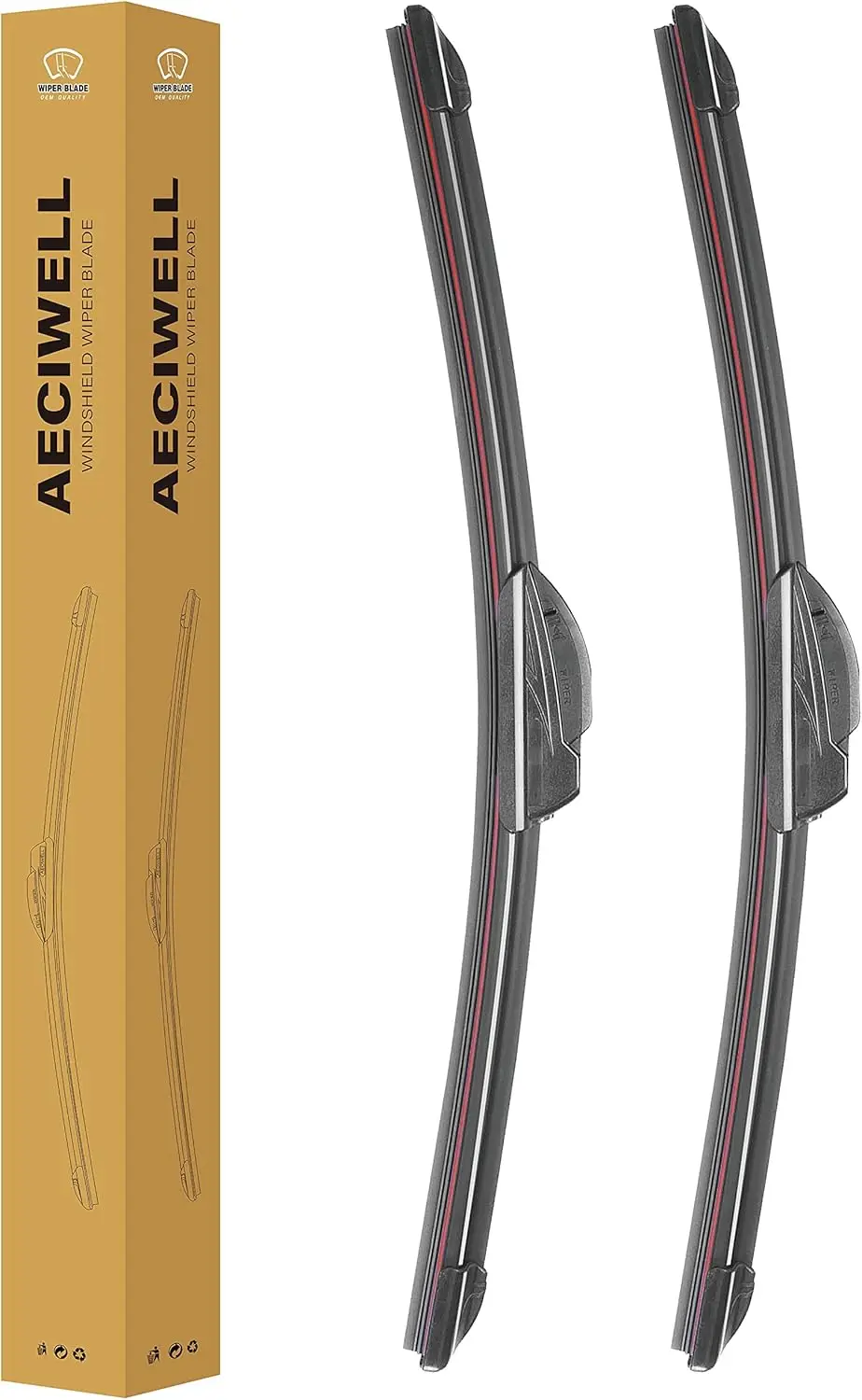 

Windshield Wiper Blades 26+16 Inch All-Season Automotive Replacement for U/J Hook Set of 2