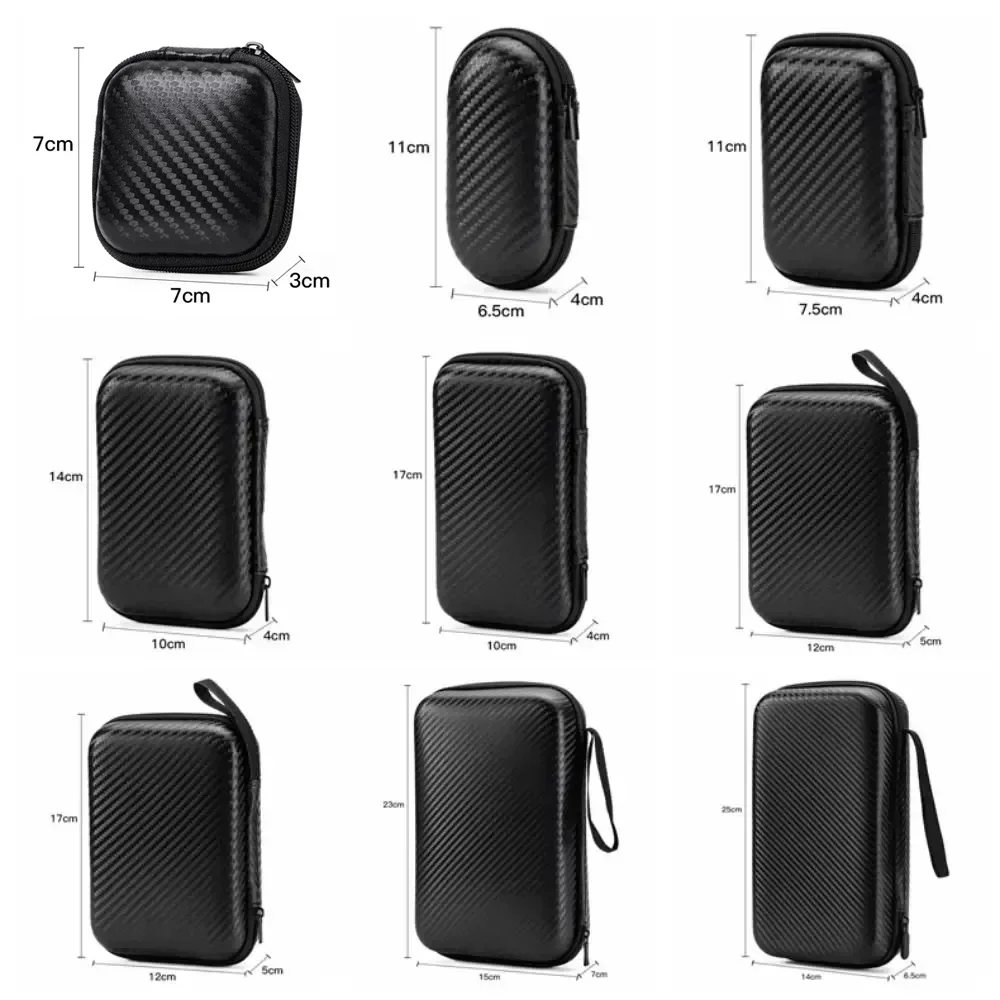 Portable EVA Phone Charger Shaver Zipper Bag Protection Case Hard Disk Data Cable Headphone Square Storage Pocket Pouch