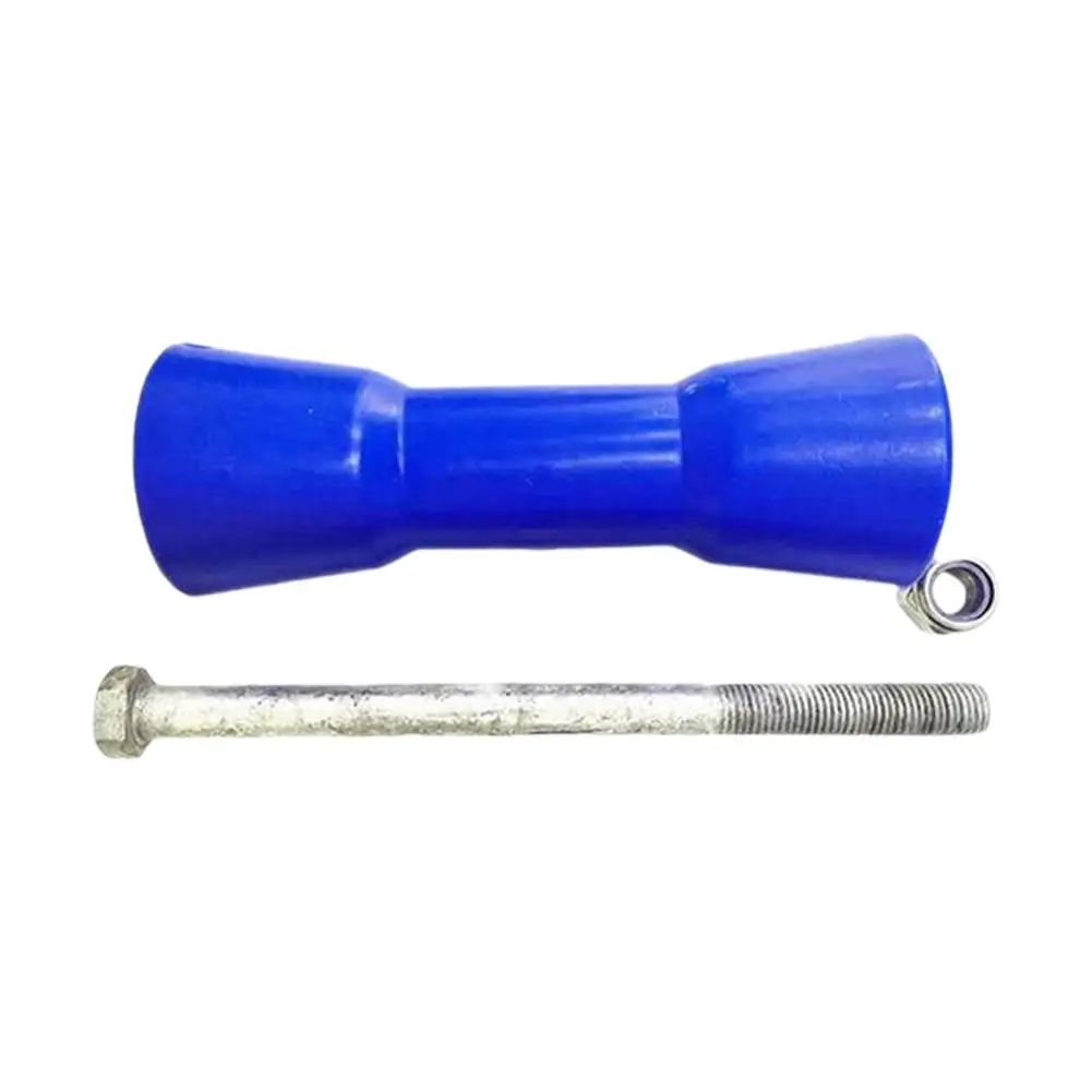 8 Inch Blue Hard Plastic Boat Trailer Roller Heavy Boat Parts Roller 200mm Duty Bolt Trailer Rubber Shaft T0F4