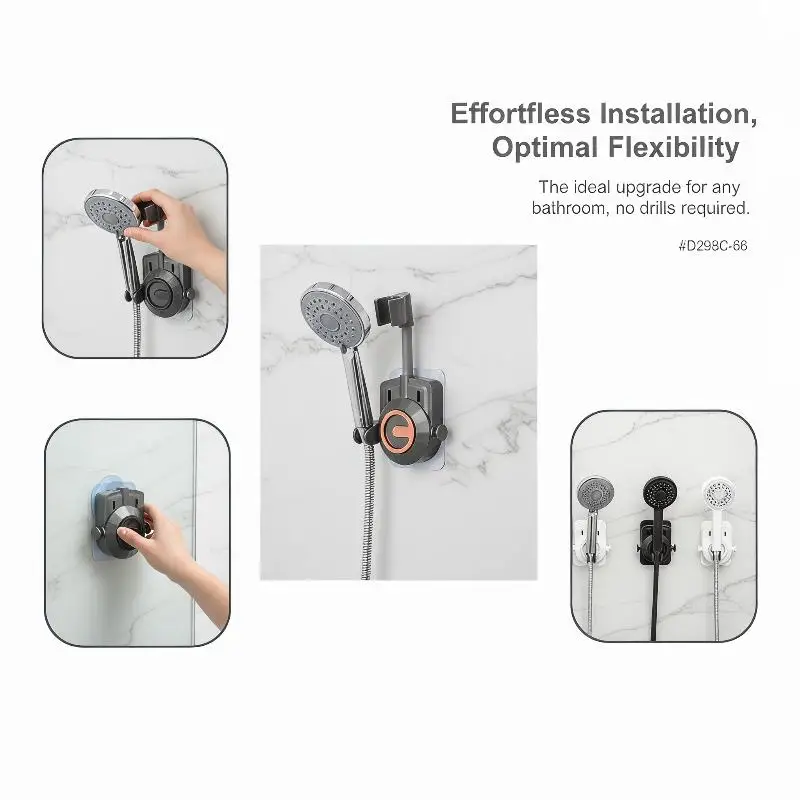 

Universal Shower Head Holder Wall Mount No Drill Adjustable for Bathroom Convenience