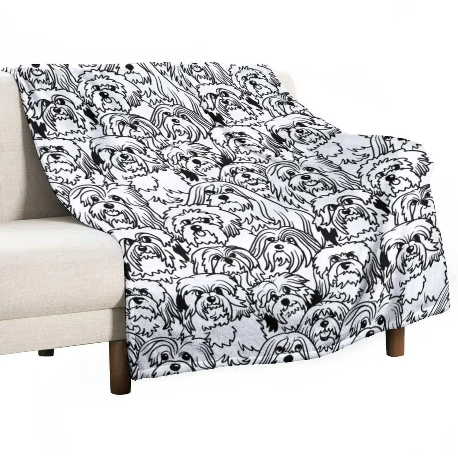 Oh Havanese Throw Blanket for sofa Decorative Throw Warm Retros Blankets