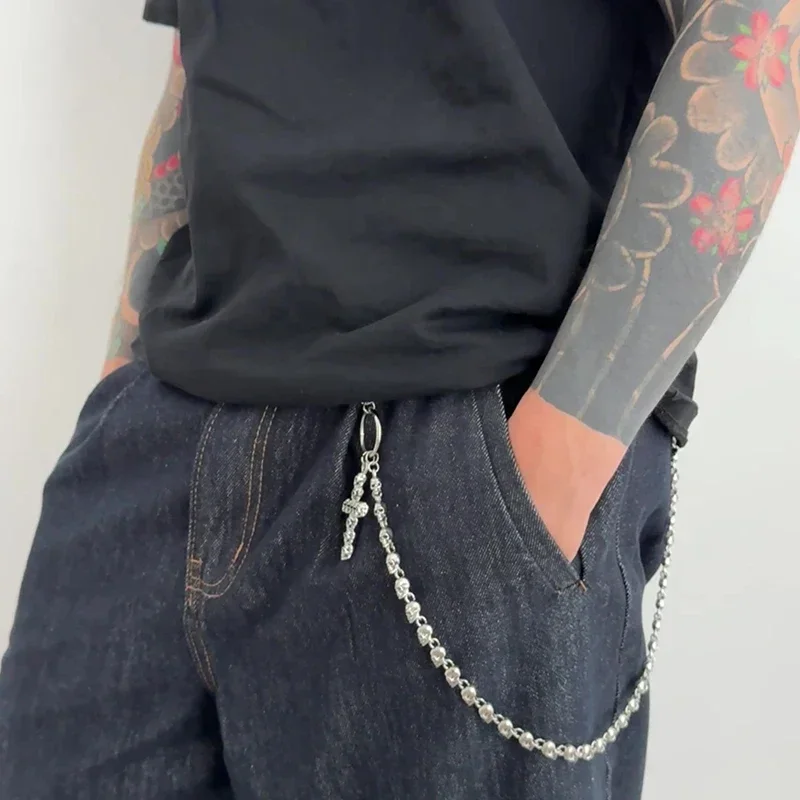 Vintage Metal Rock Punk Breloczki Łańcuszki Damskie Męskie Czaszka Gotyk Łańcuszek do Spodni Pasek do Spodni Jeansów Biżuteria Akcesoria
