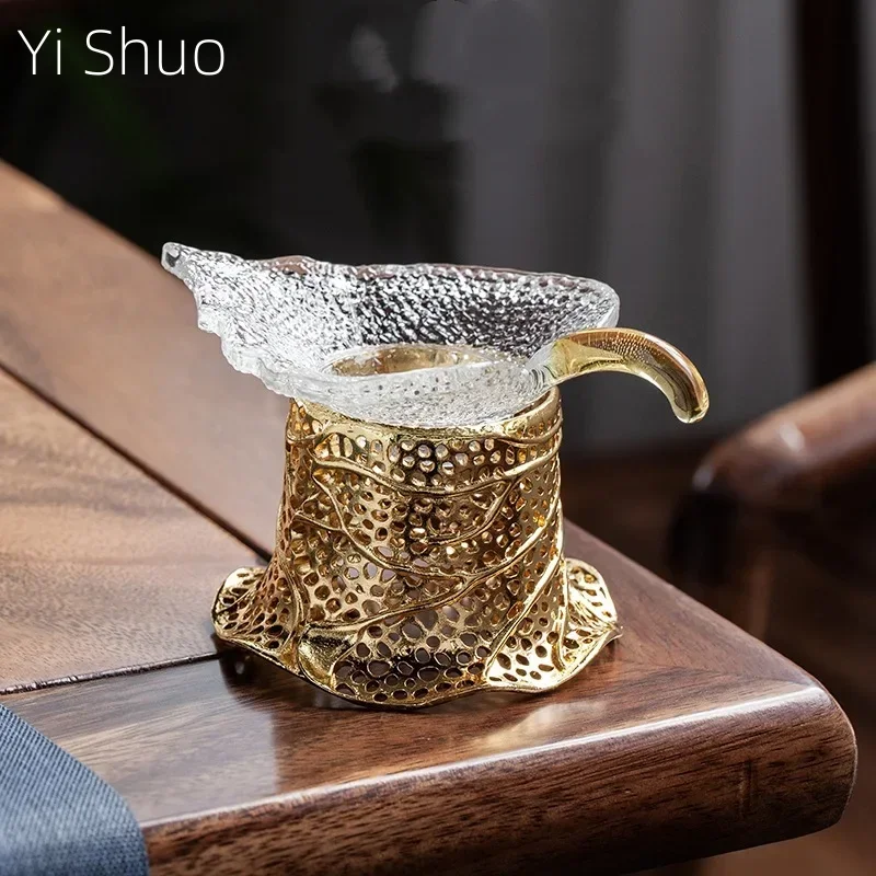 Creative Heat-Resistant Glass Tea Strainer Tea Filter Integrated Filter Net Filter Funnel Kung Fu Tea Utensils