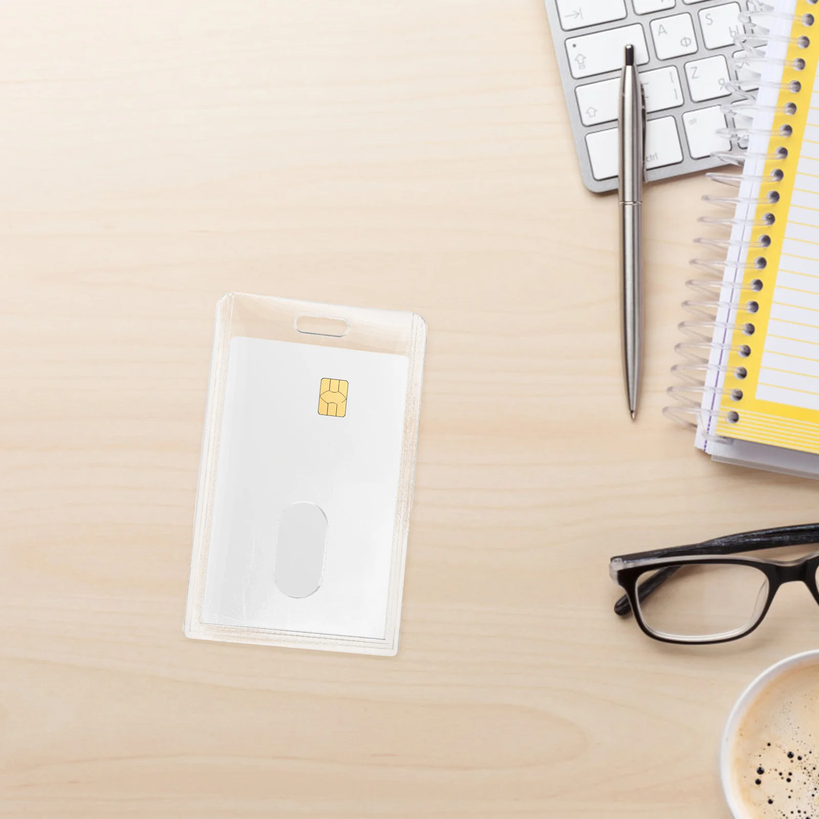 

6Pcs Id Badge Holders Clear Vertical Card Sleeves Double-Sided Transparent Protective Covers for Office Staff Security Teachers