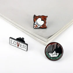 Hollor Movie Pins Brooch Anime Balloon Clown Lover Loser Badge Enamel Lapel Pin Jewelry Cute Cosplay Props Gift For Friends