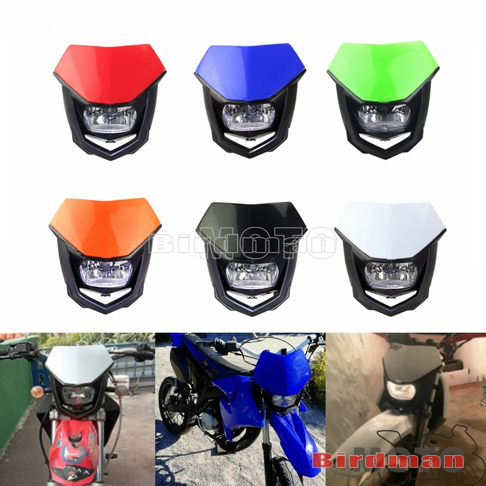 Dirt Bike Motocross H4 Headlamp Mask Headlight Fairing Universal For Yamaha YZ125 YZ250 YZ250F YZ450F WR250F WR450F WR YZ YZF