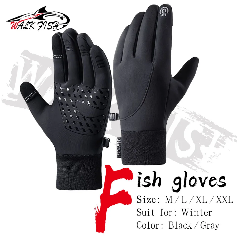 WALK FISH Winter Fishing Gloves Touch Screen Water Repellent & Windproof Workout Gloves Cold Weather Driving Gloves Men Women