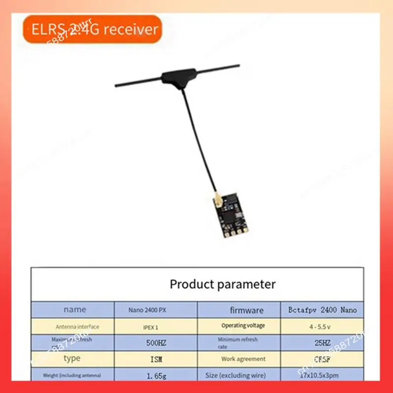 ABNR 2 قطعة ELRS 2.4Ghz استقبال نانو Expresslrs استقبال مع هوائي T-نوع دعم واي فاي ترقية ل FPV RC طويلة المدى الطائرة بدون طيار