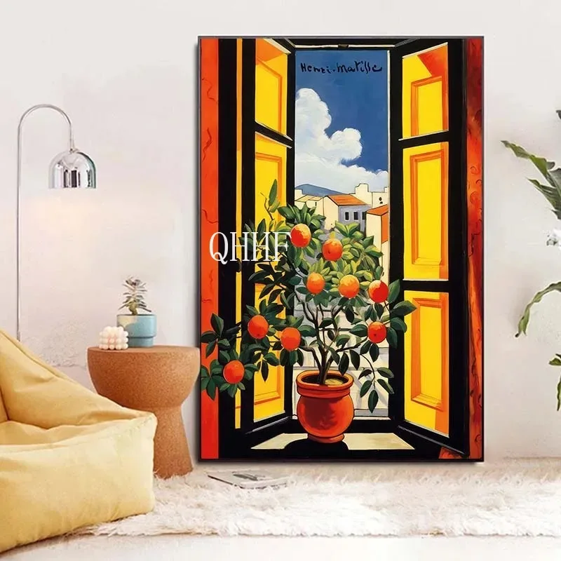 Henri Matisse Open Window Poster Landscape Prints Painting Posters Canvas Art Nordic Wall Pictures Room Home Cuadros Decoration